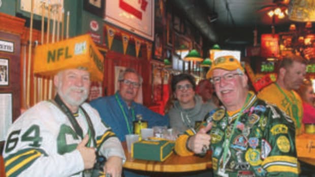  Green Bay Packers fans who attended PackerPalooza in Chicago were not afraid to dress for the occasion.