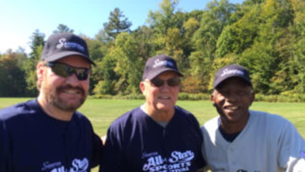  (L to R) Wade Boggs, Graig Nettles and Mickey Rivers at the All-Star Sports Festival in Saratoga Springs, New York. (Paul Post photos)