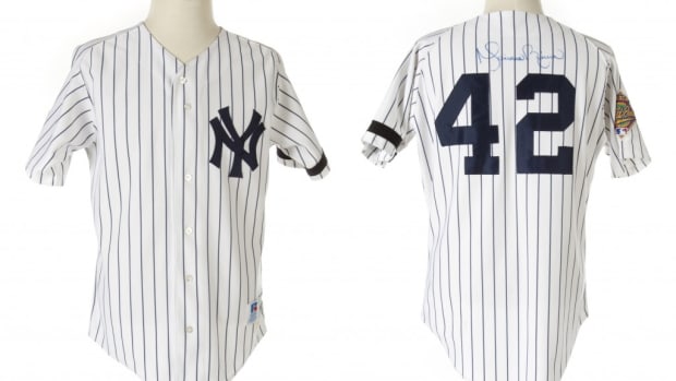 Julien’s will offer an array of N.Y. Yankees game-used jerseys, from Mariano Rivera, shown, to Thurman Munson and Derek Jeter. 