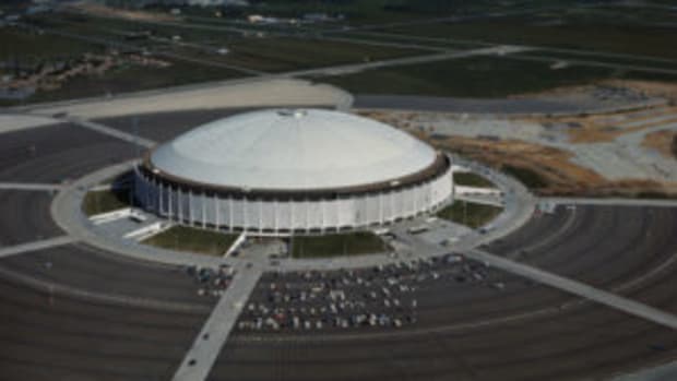  Air view of Houston Astrodome Stadium, August 1965. (Photo by Bettmann/Getty Images)