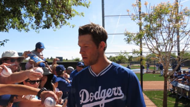 With the move to Arizona, the L.A. Dodgers kept the autograph walkway tradition alive. Clayton Kershaw was a willing and active signer this spring.