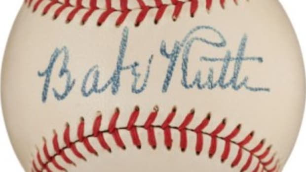 Finest known Babe Ruth single-signed ball, estimated at $300,000+