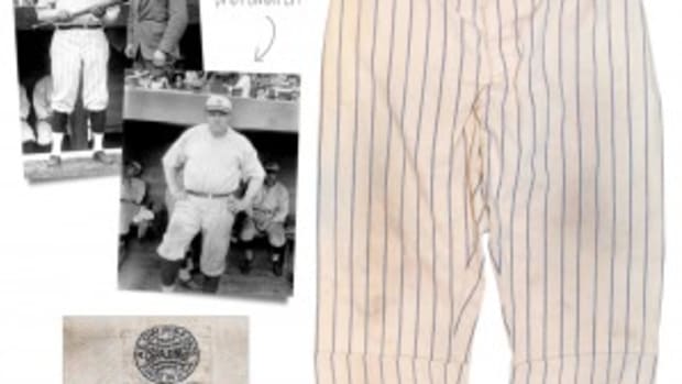  Babe Ruth pinstripe pants dating to Opening Day, 1921