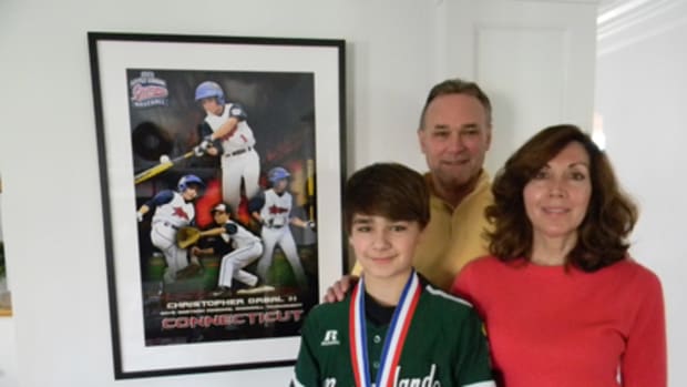 Chris Drbal and his parents, John and Lisa, said the Little League World Series was a whirlwind experience filled with a lifetime of memories. Paul Ferrante photo. 