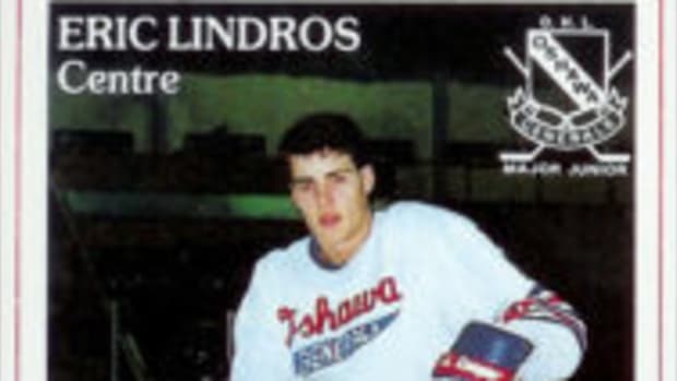  The first trading card featuring Eric Lindros was issued by the Oshawa Generals in 1989-90.