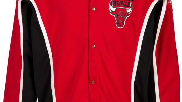 1991_Michael_Jordan_NBA_Finals-Clinching_Game-Worn_Chicago_Bulls_Warm-Up_Uniform_Heritage_Auctions