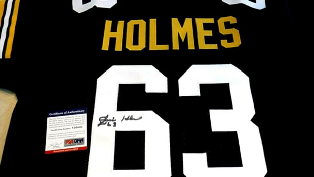 Ernie Holmes rare signed Jersey from MD's Sports Connection