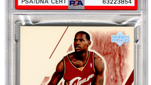 2003 Ultimate Collection LeBron James rookie auto card.