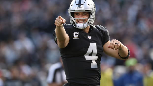 Derek Carr's football cards are starting to spike during the 2021 season.