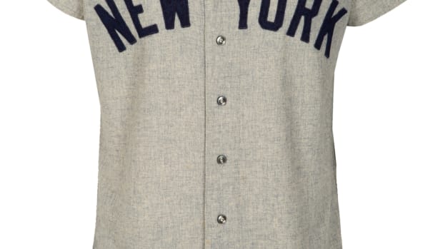 Mickey Mantle jersey from the final game of his career and from his infamous home run off Denny McLain.