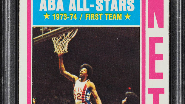 1974 Topps Julius Erving card that sold for $132,000 at PWCC Marketplace.
