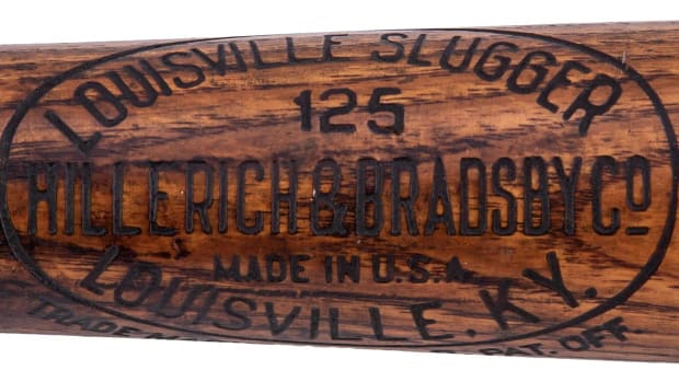 Label on a Ty Cobb Hillerich & Bradsby bat made in 1922-23 and photo-matched to the 1927-28 seasons.