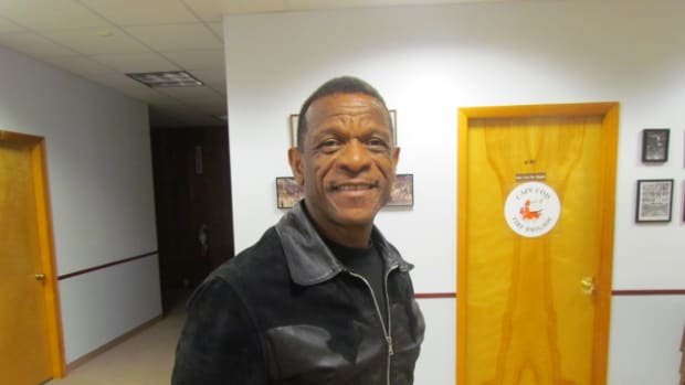Hall of Famer Rickey Henderson at the Rich Altman Boston Show.