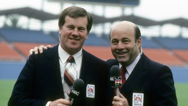 NBC Broadcasters Tony Kubek (left) and Joe Garagiola were the long-time hosts of the NBC Game of the Week.