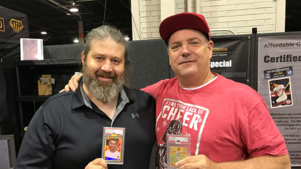 Expert card graders Demian Werner (left) and Mike Baker started Mike Baker Authenticated in August 2020 to certify high-end graded cards.