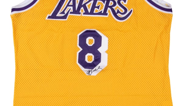 A Kobe Bryant game-worn rookie jersey sold for $3.69 million at Goldin Auctions.