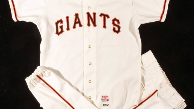 1972 Willie Mays home jersey.