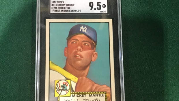 This 1952 Mickey Mantle card, graded SGC 9.5, is expected to break the all-time sports cards record at Heritage Auctions.