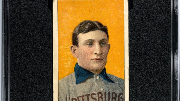 The 1909 Sweet Caporal T206 Honus Wagner card that set the all-time trading card record of $7.25 million at Goldin Co.