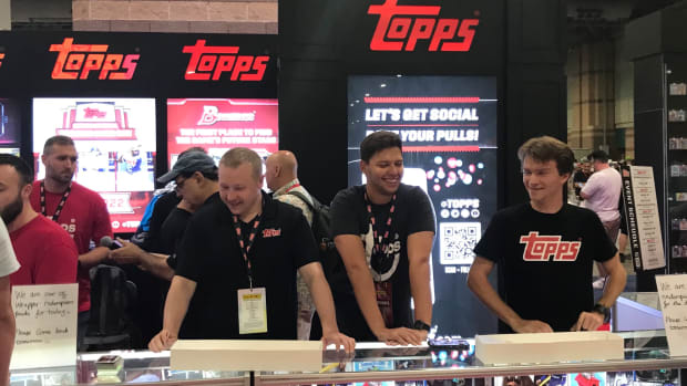The Topps booth at the National Sports Collectors Convention.