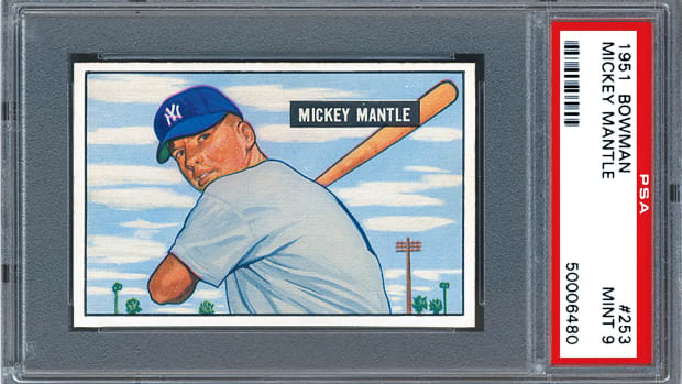 1951 Bowman Mickey Mantle card, graded PSA 9.