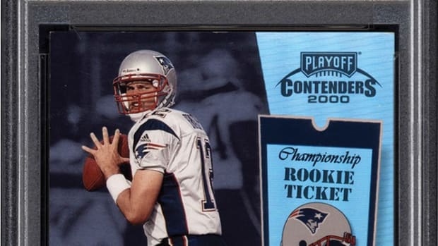 2000 Playoff Contender Tom Brady Championship Ticket rookie auto card.