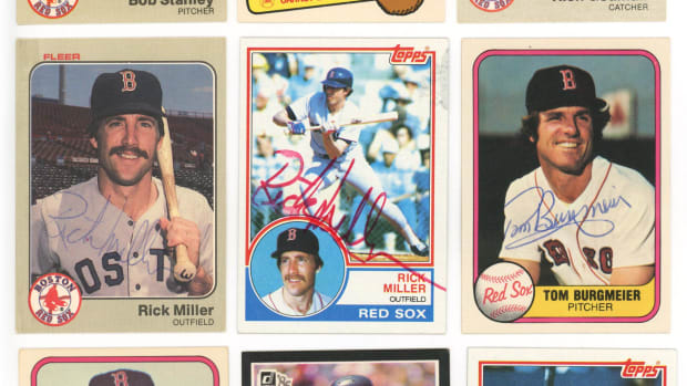 A lot of autographed Boston Red Sox cards from the 1980s.