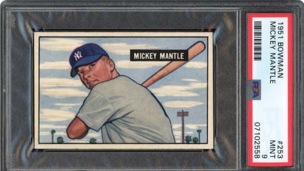 1951 Bowman Mickey Mantle rookie card, graded PSA 9.