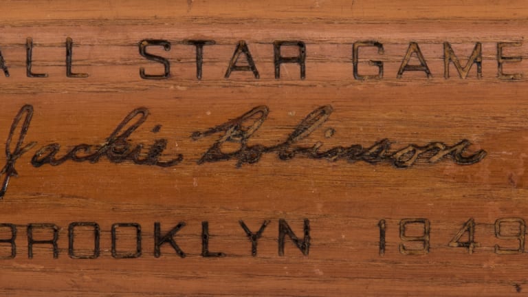 Jackie Robinson bat, jersey and Hall of Fame plaque coming to auction at Goldin