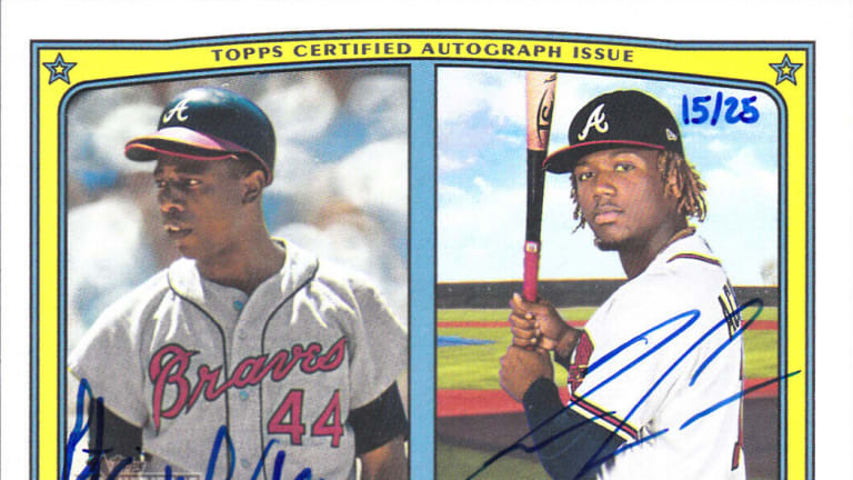 Topps connects Ronald Acuna Jr. to Braves legend Hank Aaron