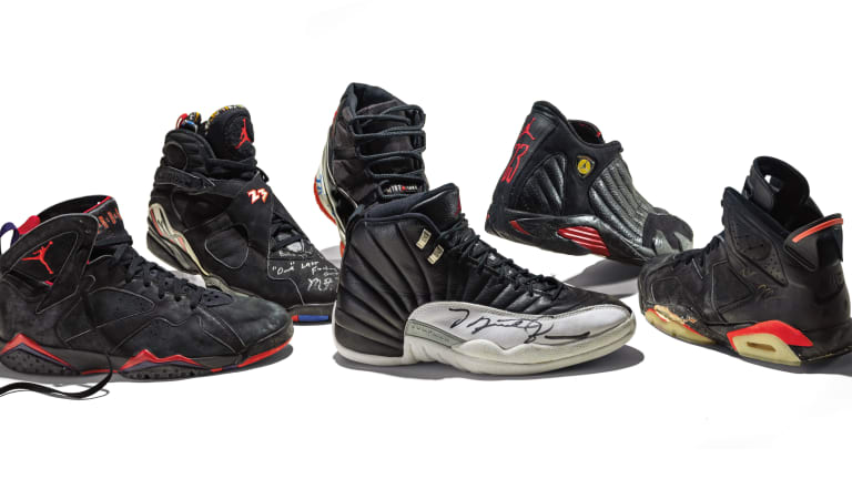 Michael Jordan’s six championship-winning sneakers on display at The National