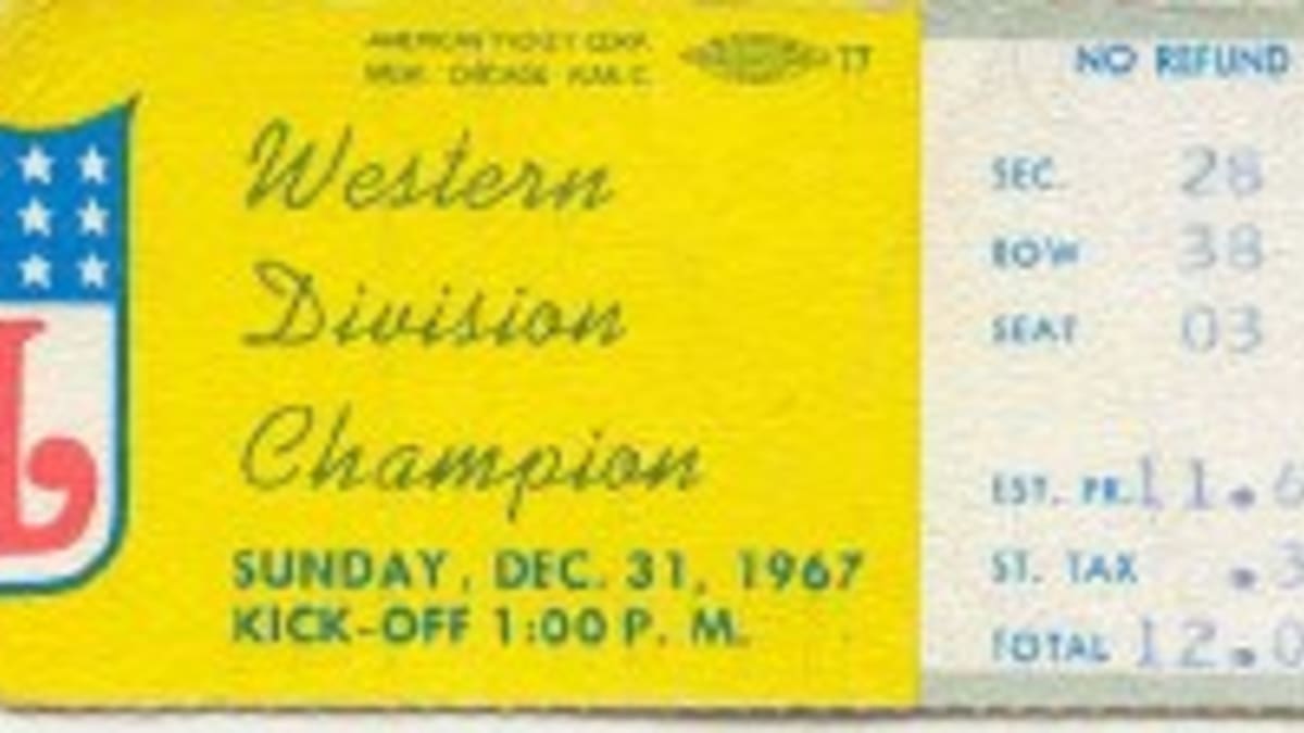 WRAPPED CANVAS 1967 Green Bay PACKERS Game Ticket Vintage 