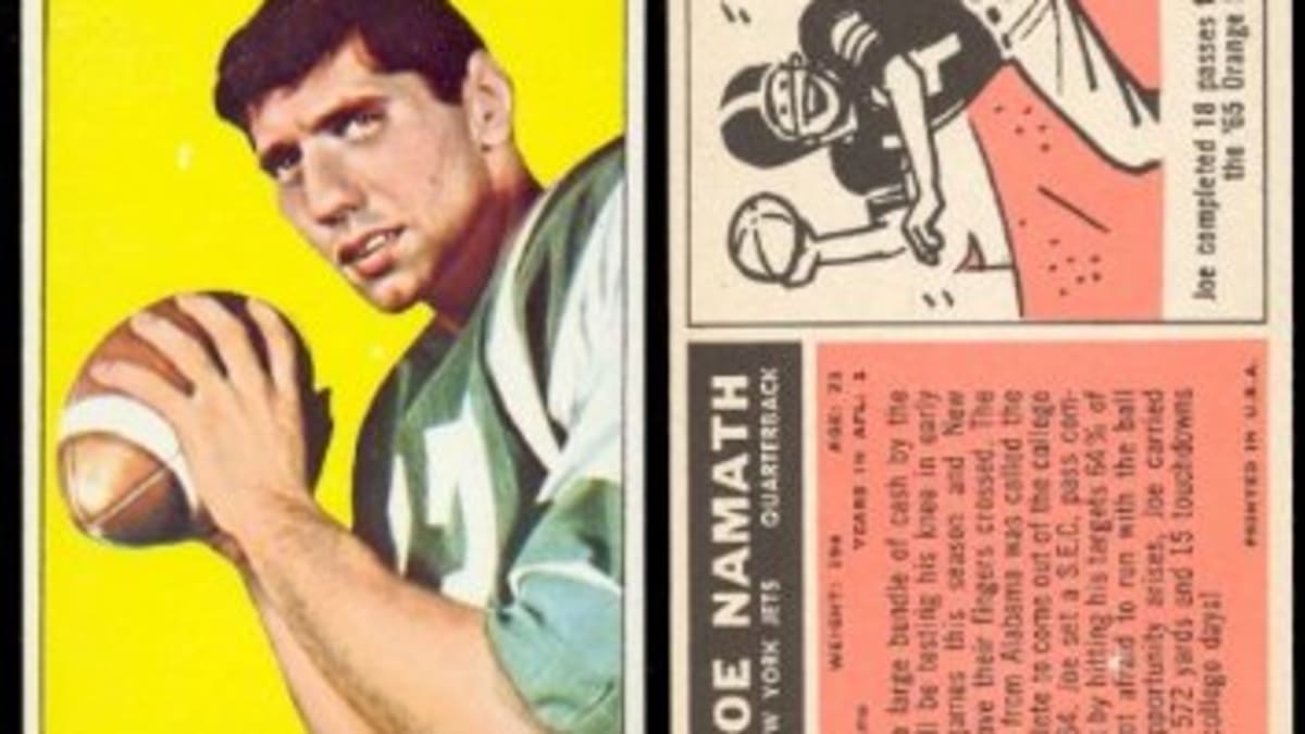 Old Sports Cards - The 1965 Joe Namath rookie card is nothing short of a  hobby icon. We take a detailed look at it in this collector's guide:  www.oldsportscards.com/joe-namath-rookie-cards/