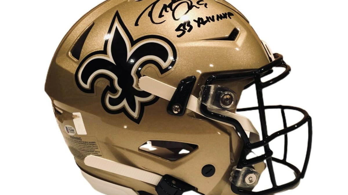 Drew Brees Gold Chrome Speed Flex Signed Saints Full Size Helmet - LOADED!!!