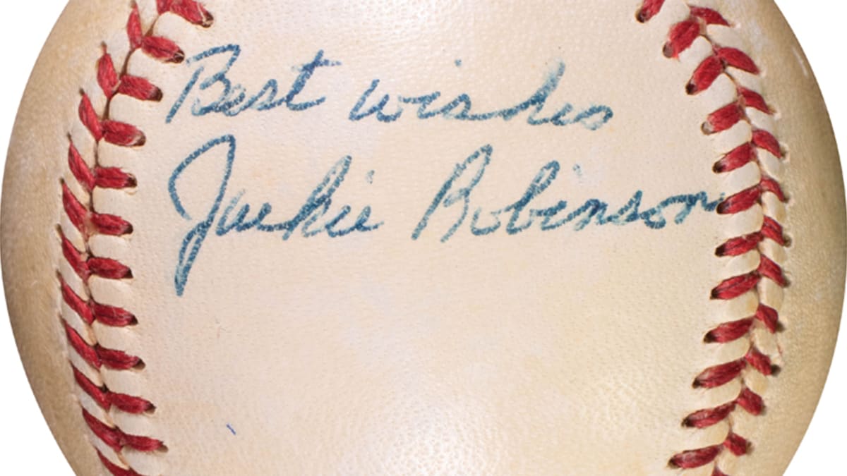 Rare Jackie Robinson photo, autographed vintage cards highlight