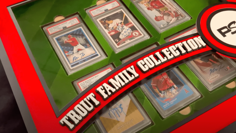VIEW: Mike Trout’s amazing reaction as he views his personal baseball card collection from PSA