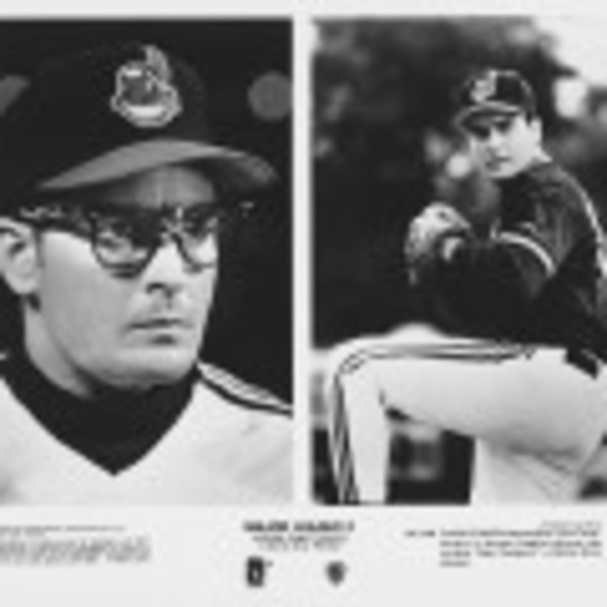 Charlie Sheen donned his Ricky Vaughn Indians uniform for the World Series