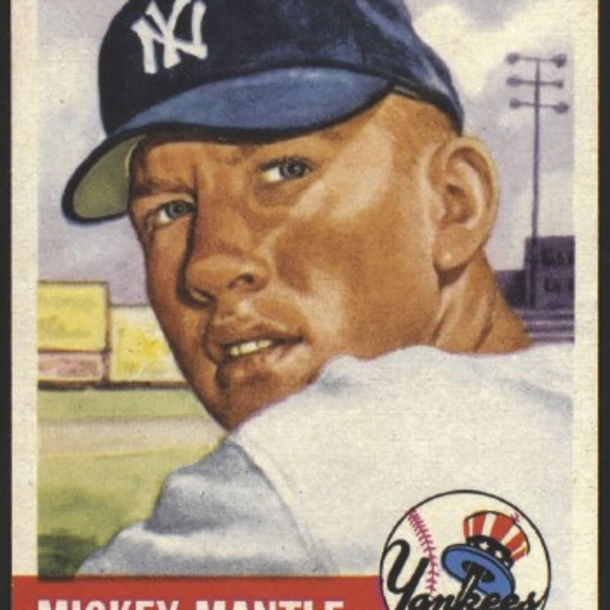 Mickey Mantle Baseball Card Painting