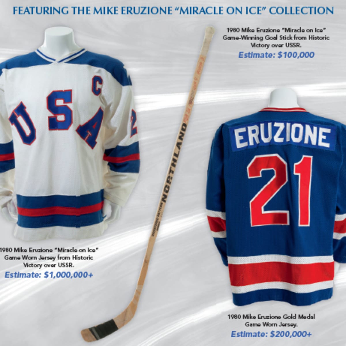 Mike Eruzione's 'Miracle On Ice' jersey going to auction in New York