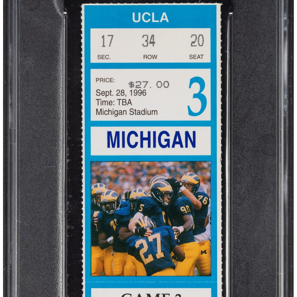 Tom Brady Michigan debut ticket up for bid at Heritage Auction - Sports  Collectors Digest