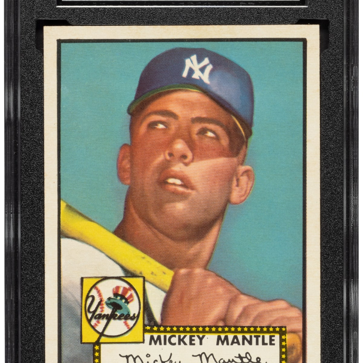 1952 Topps Mickey Mantle card shatters sports card, memorabilia