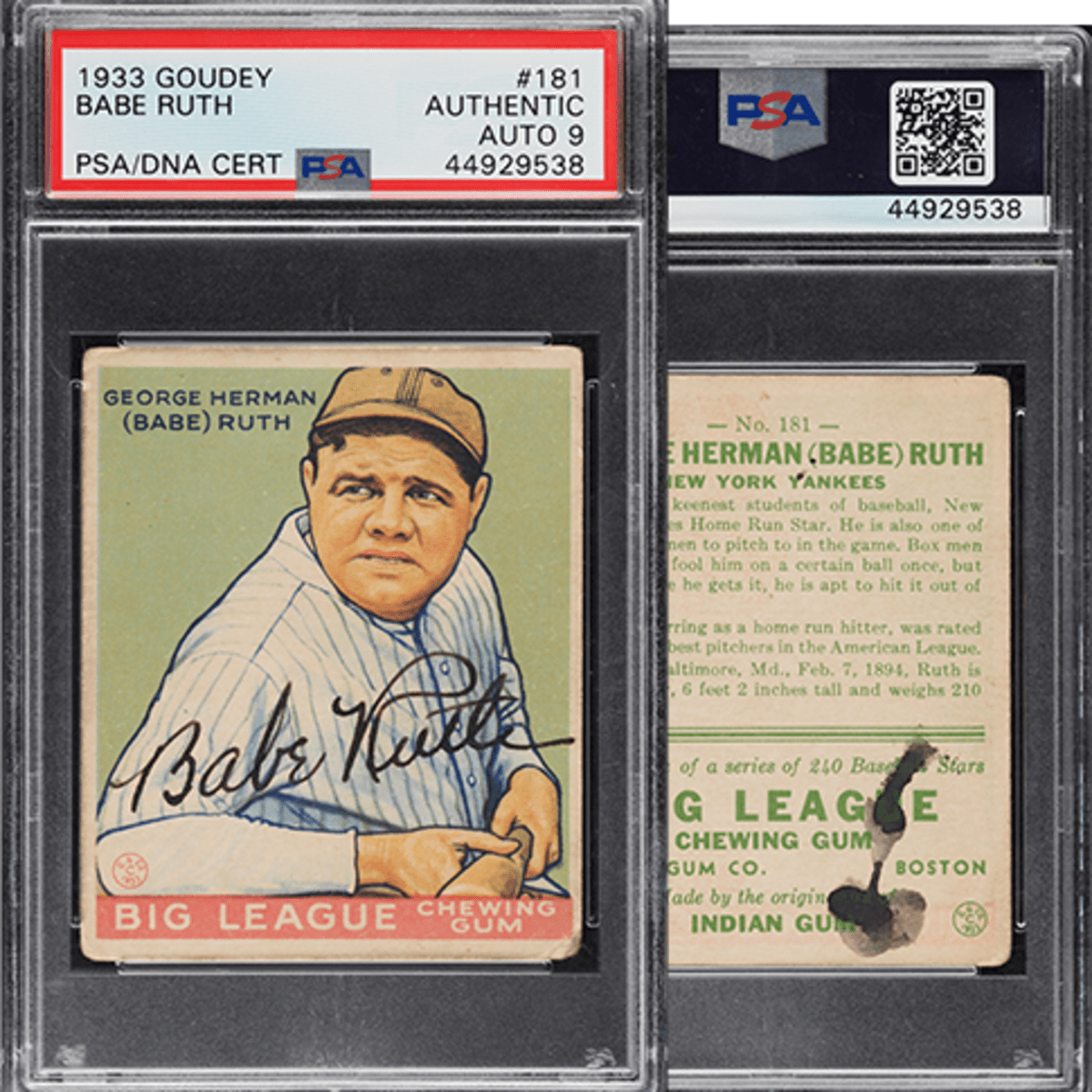 Signed 1933 Goudey Babe Ruth card, rare Luka rookie highlight PWCC's June  auction - Sports Collectors Digest