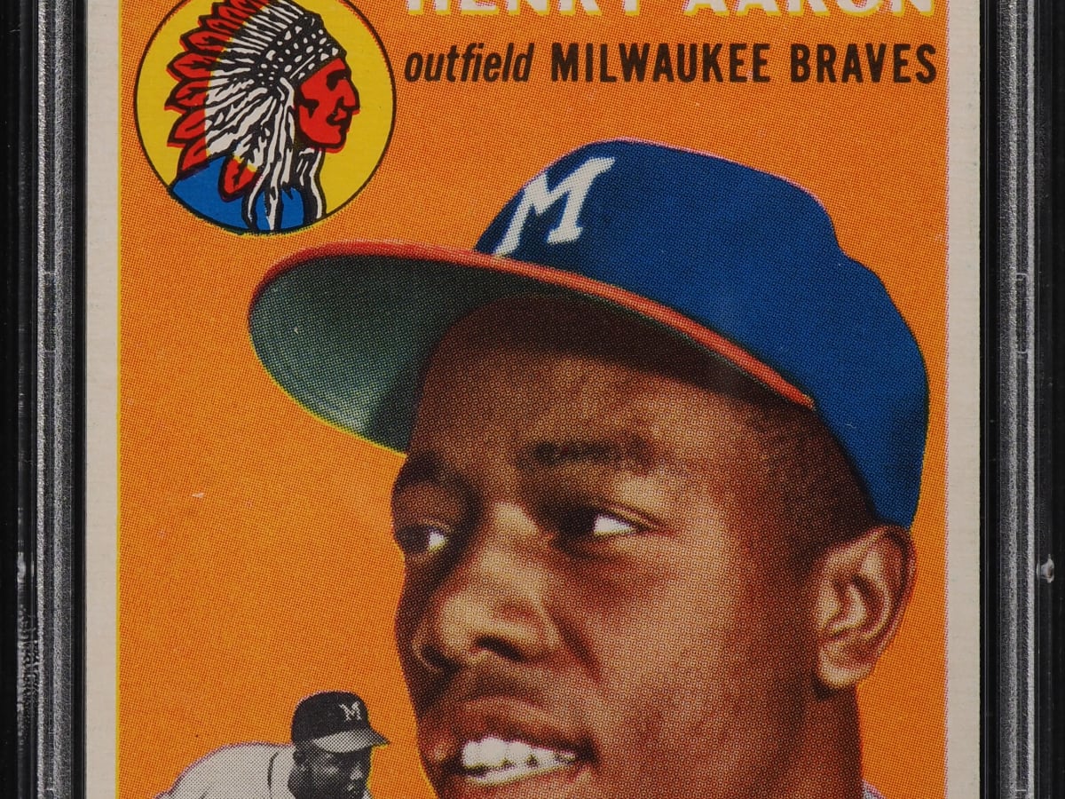  1954 Topps # 128 Hank Aaron Milwaukee Braves (Baseball