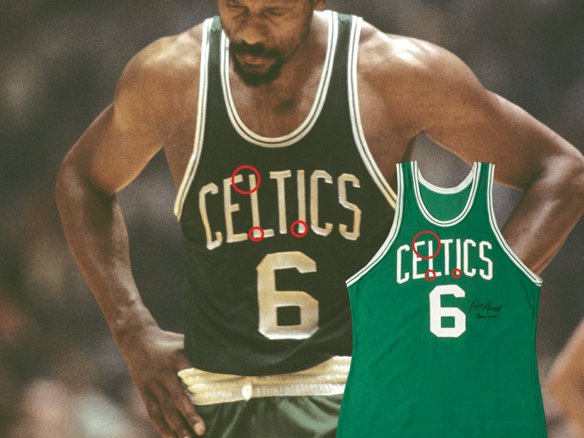 Rare Bill Russell Signed 1992-93 Boston Celtics Pro Cut Authentic