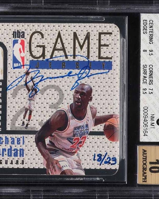 1997 Upper Deck Michael Jordan Game Jerseys Auto card.