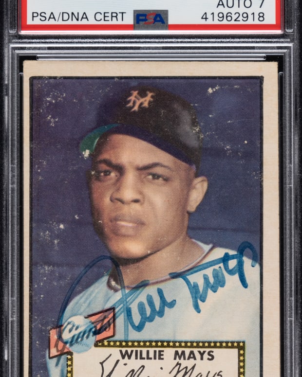 Autographed 1952 Topps Willie Mays card.