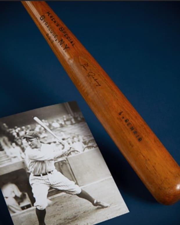 Lou Gehrig's signed 1926-27 bat.