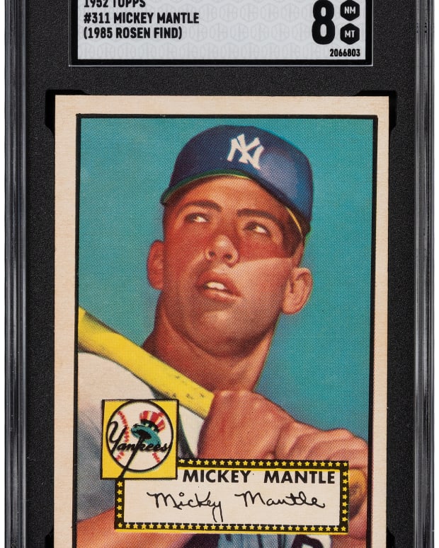 1952 Topps Mickey Mantle card from the 1985 Al Rosen find.