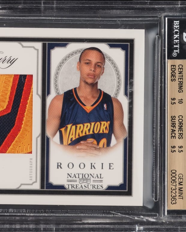 2009-10 National Treasures Steph Curry Rookie Patch Auto card.