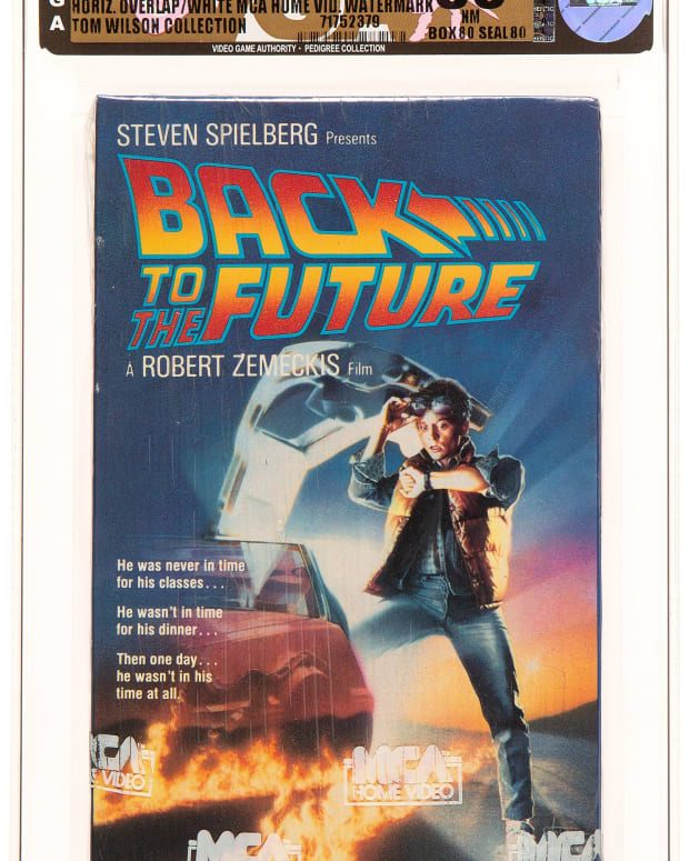 1986 "Back To The Future" VHS tape that sold for a record $75,000 at Heritage Auctions.